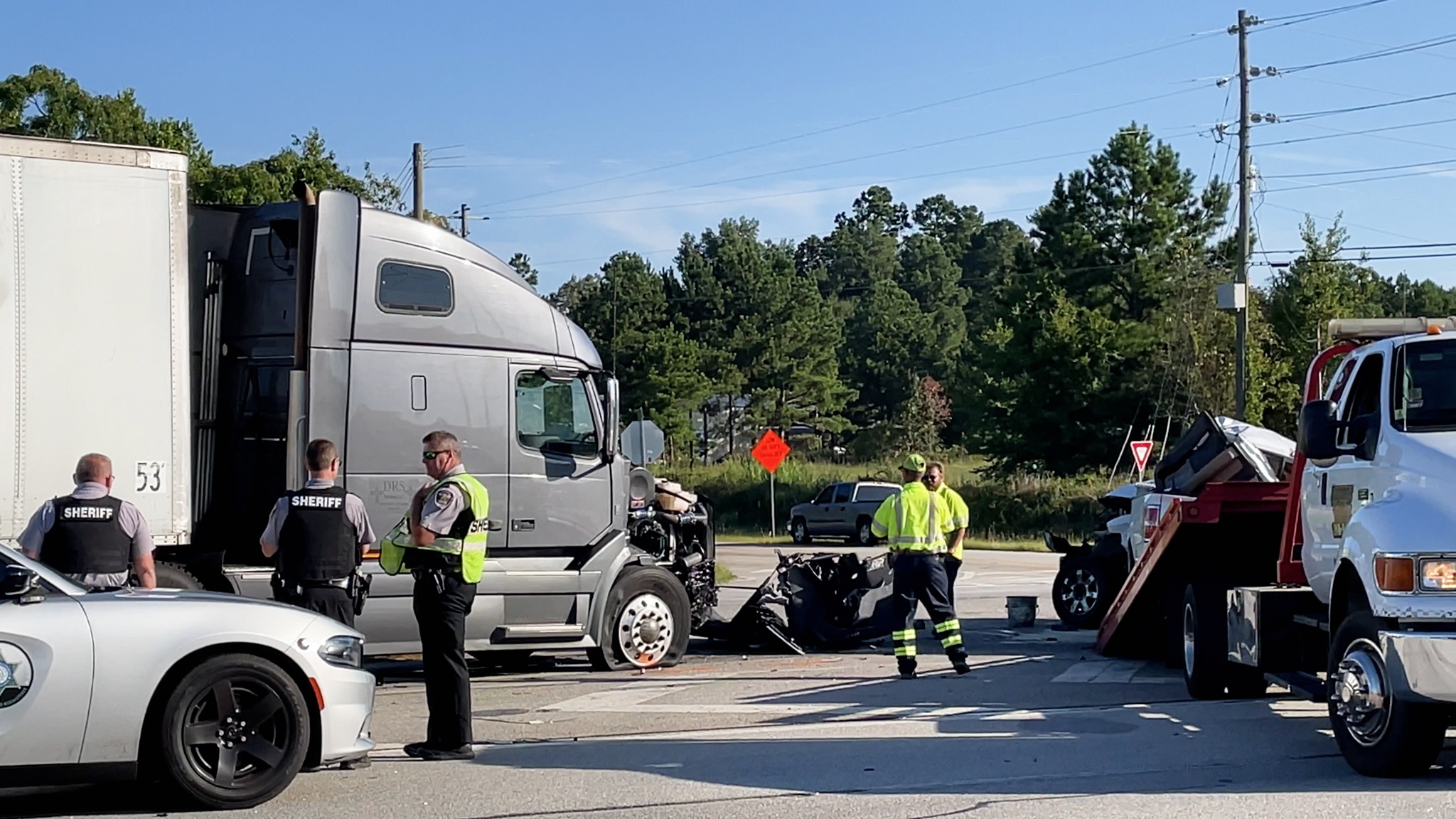 Claim response scene with truck accident